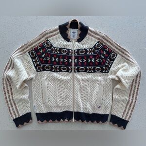 Adidas CLOT Black and Cream Knit Zip-Up Sweater Men’s XS / Women’s S